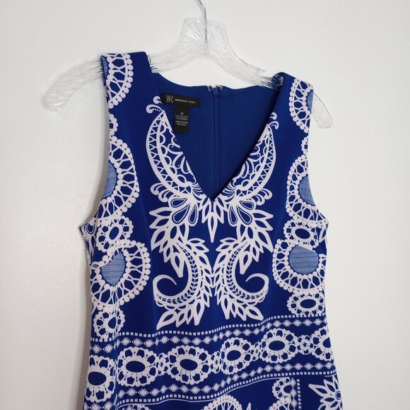 INC Blue & White Neo Romance Lace Print Shift Dress - Picture 2 of 7